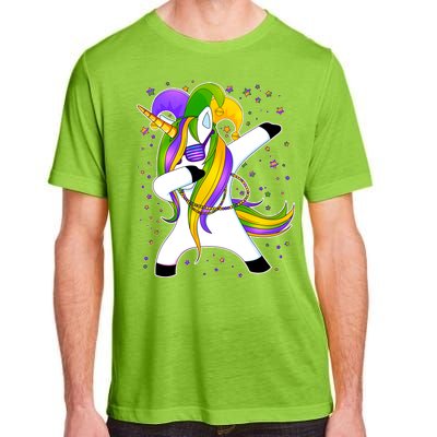 Mardi Gras Dabbing Unicorn Adult ChromaSoft Performance T-Shirt