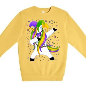 Mardi Gras Dabbing Unicorn Premium Crewneck Sweatshirt