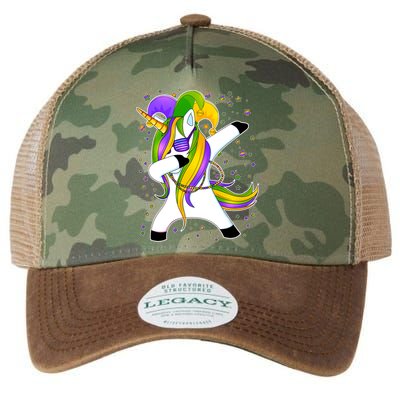 Mardi Gras Dabbing Unicorn Legacy Tie Dye Trucker Hat