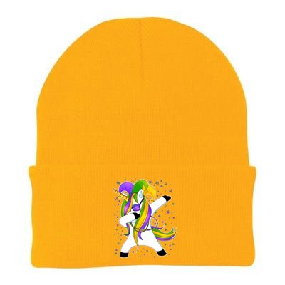 Mardi Gras Dabbing Unicorn Knit Cap Winter Beanie