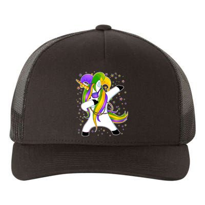 Mardi Gras Dabbing Unicorn Yupoong Adult 5-Panel Trucker Hat