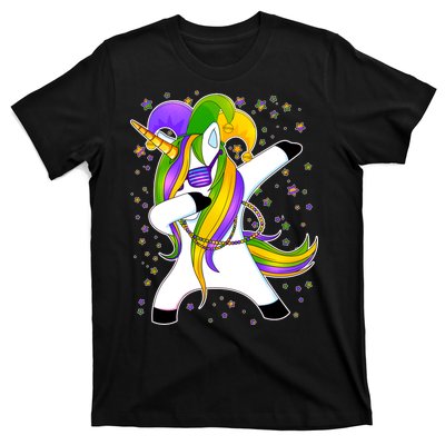 Mardi Gras Dabbing Unicorn T-Shirt