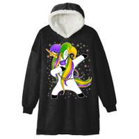 Mardi Gras Dabbing Unicorn Hooded Wearable Blanket