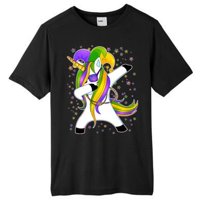 Mardi Gras Dabbing Unicorn Tall Fusion ChromaSoft Performance T-Shirt