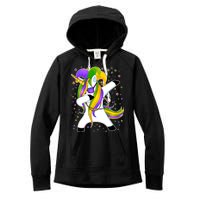 Mardi Gras Dabbing Unicorn Women's Fleece Hoodie