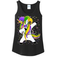 Mardi Gras Dabbing Unicorn Ladies Essential Tank