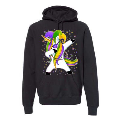 Mardi Gras Dabbing Unicorn Premium Hoodie