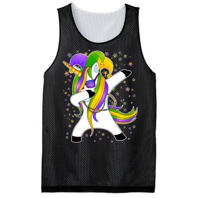 Mardi Gras Dabbing Unicorn Mesh Reversible Basketball Jersey Tank