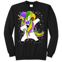 Mardi Gras Dabbing Unicorn Tall Sweatshirt