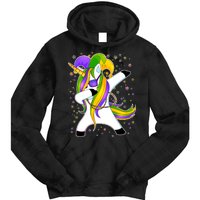 Mardi Gras Dabbing Unicorn Tie Dye Hoodie