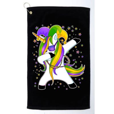 Mardi Gras Dabbing Unicorn Golf Towel