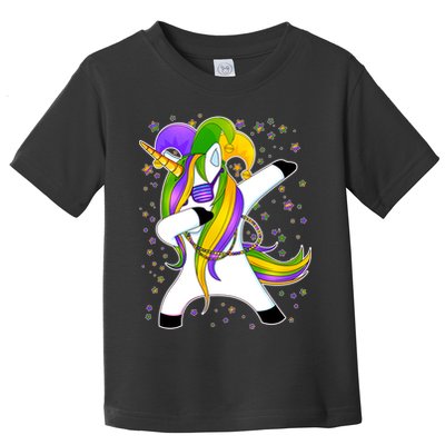Mardi Gras Dabbing Unicorn Toddler T-Shirt