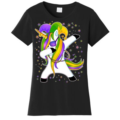 Mardi Gras Dabbing Unicorn Women's T-Shirt