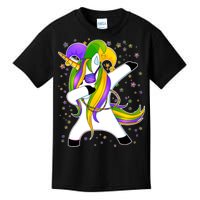 Mardi Gras Dabbing Unicorn Kids T-Shirt