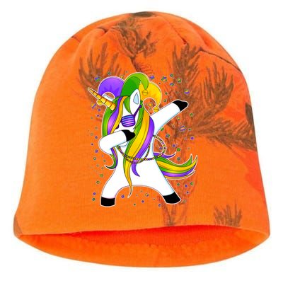 Mardi Gras Dabbing Unicorn Kati - Camo Knit Beanie