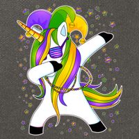 Mardi Gras Dabbing Unicorn Cotton Canvas Backpack