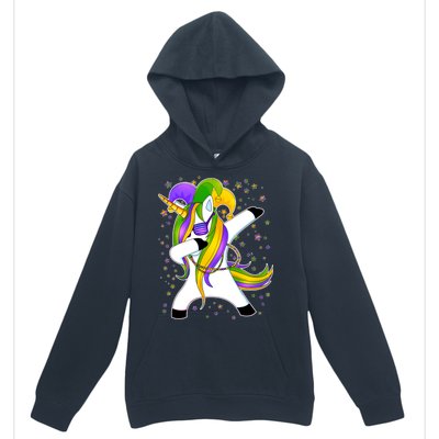 Mardi Gras Dabbing Unicorn Urban Pullover Hoodie