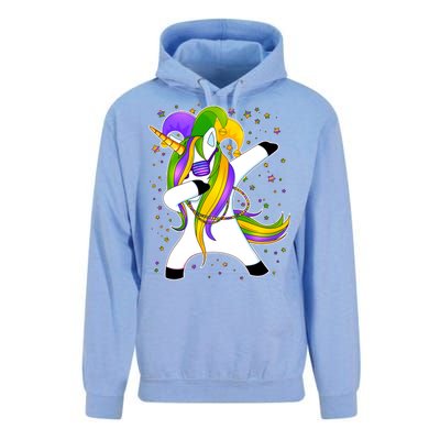 Mardi Gras Dabbing Unicorn Unisex Surf Hoodie