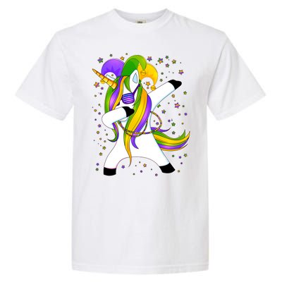 Mardi Gras Dabbing Unicorn Garment-Dyed Heavyweight T-Shirt