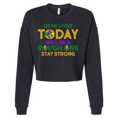 Mardi Gras Dear Liver Today Will Be A Rough One Cropped Pullover Crew
