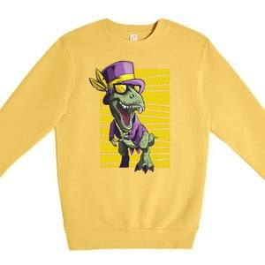 Mardi Gras Dinosaur Premium Crewneck Sweatshirt