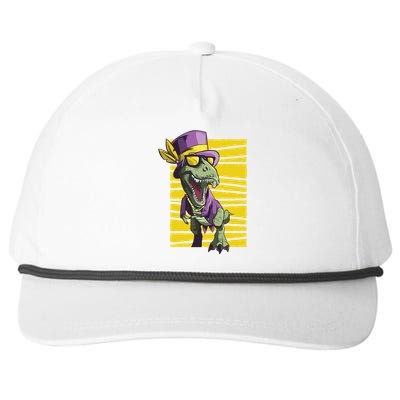 Mardi Gras Dinosaur Snapback Five-Panel Rope Hat