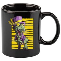 Mardi Gras Dinosaur 11oz C Handle Ceramic Mug