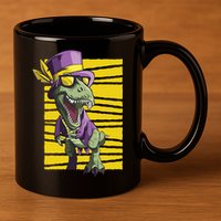 Mardi Gras Dinosaur 11oz C Handle Ceramic Mug