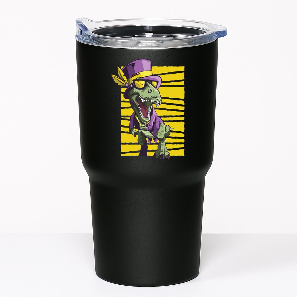 Mardi Gras Dinosaur Tumbler