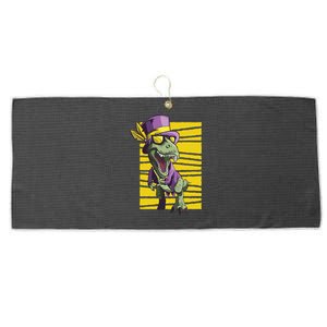 Mardi Gras Dinosaur Large Microfiber Waffle Golf Towel