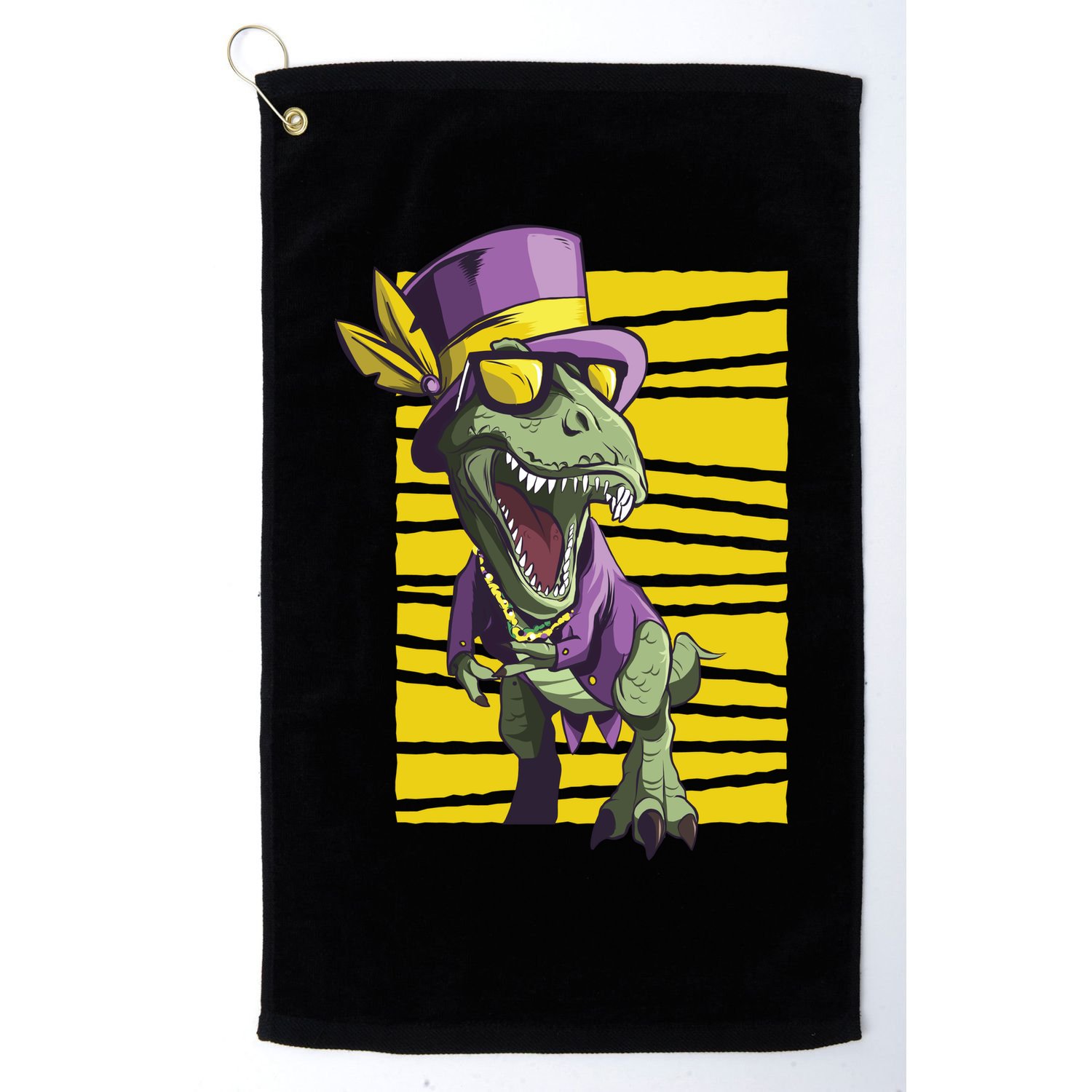 Mardi Gras Dinosaur Golf Towel