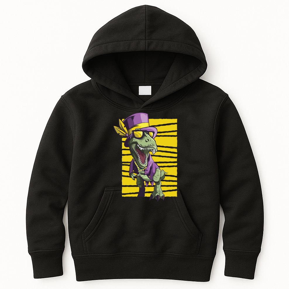 Mardi Gras Dinosaur Kids Hoodie