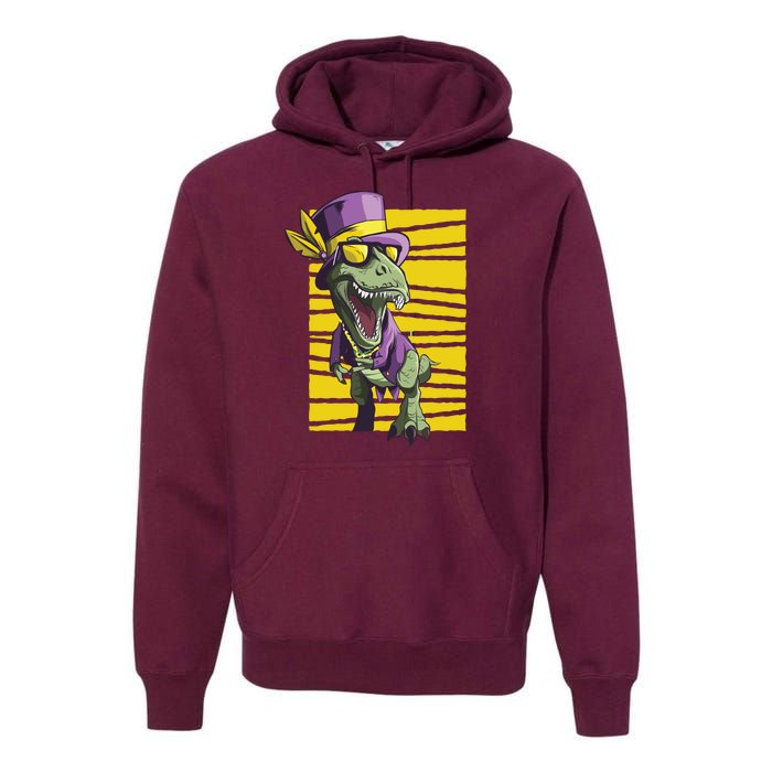 Mardi Gras Dinosaur Premium Hoodie