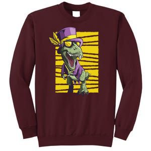 Mardi Gras Dinosaur Tall Sweatshirt