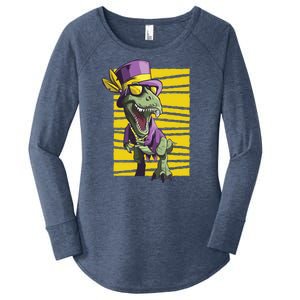 Mardi Gras Dinosaur Women's Perfect Tri Tunic Long Sleeve Shirt