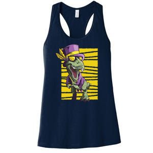 Mardi Gras Dinosaur Women's Racerback Tank