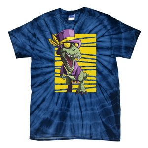 Mardi Gras Dinosaur Tie-Dye T-Shirt