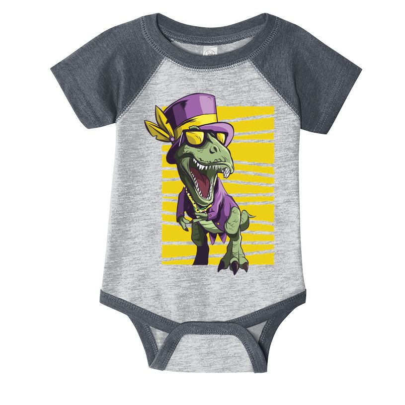 Mardi Gras Dinosaur Infant Baby Jersey Bodysuit