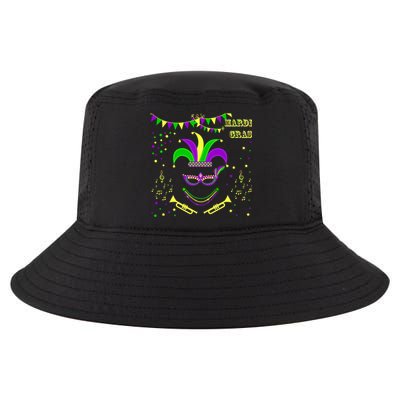 Mardi Gras Emoji Smiley Beads Mask New Orleans Cool Comfort Performance Bucket Hat