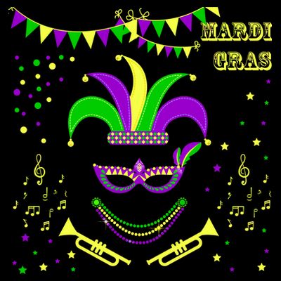 Mardi Gras Emoji Smiley Beads Mask New Orleans T-Shirt
