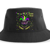 Mardi Gras Emoji Smiley Beads Mask New Orleans Sustainable Bucket Hat