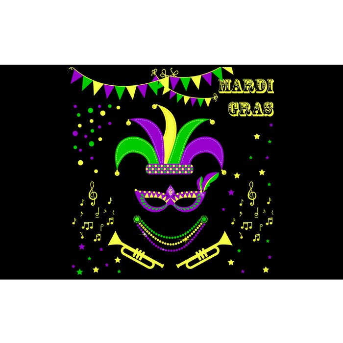 Mardi Gras Emoji Smiley Beads Mask New Orleans Bumper Sticker