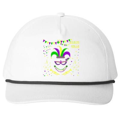 Mardi Gras Emoji Smiley Beads Mask New Orleans Snapback Five-Panel Rope Hat