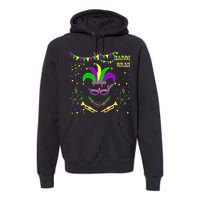 Mardi Gras Emoji Smiley Beads Mask New Orleans Premium Hoodie