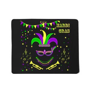 Mardi Gras Emoji Smiley Beads Mask New Orleans Mousepad