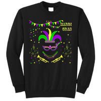 Mardi Gras Emoji Smiley Beads Mask New Orleans Tall Sweatshirt