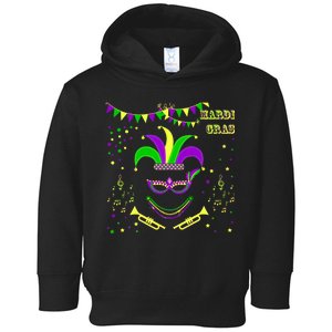 Mardi Gras Emoji Smiley Beads Mask New Orleans Toddler Hoodie