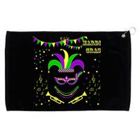 Mardi Gras Emoji Smiley Beads Mask New Orleans Grommeted Golf Towel