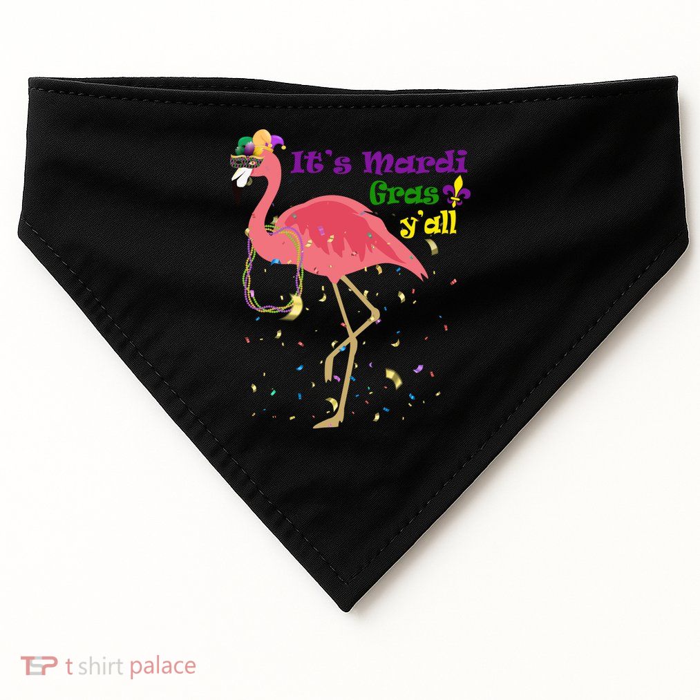 Mardi Gras Flamingo USA-Made Doggie Bandana
