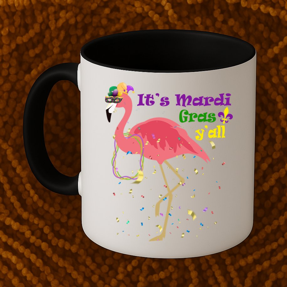 Mardi Gras Flamingo Mug